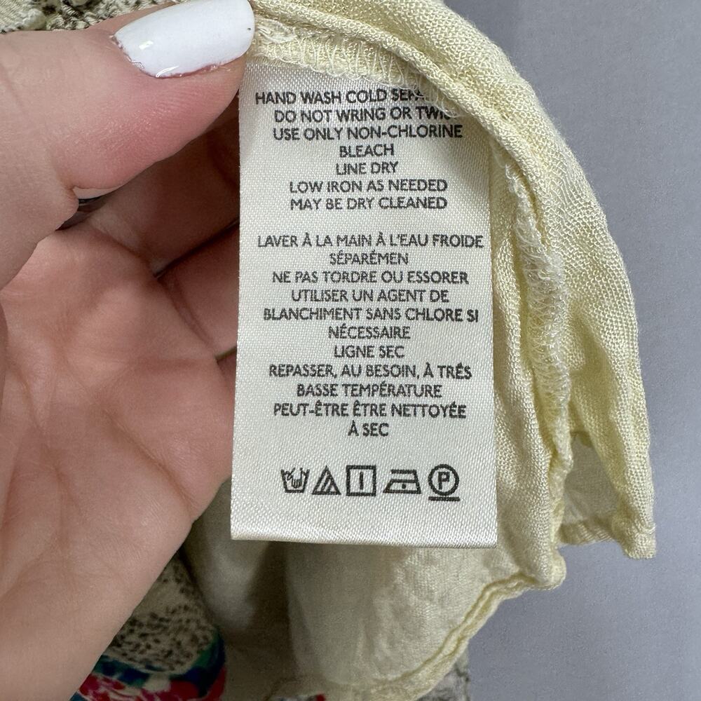 Free People Endless Summer Picnic Mini Dress Womens Large Cream Floral Babydoll - Picture 14 of 15